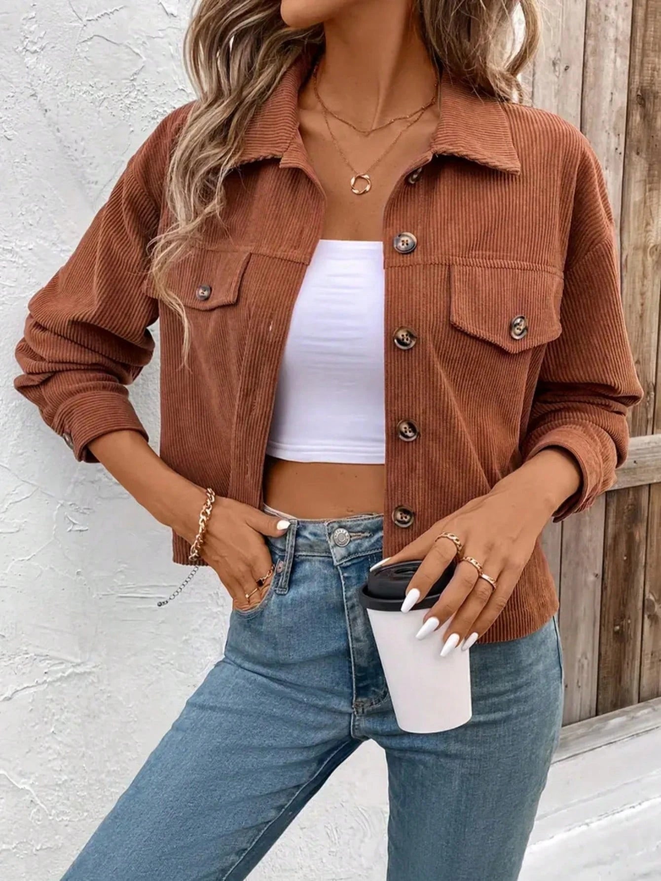 Kordjacka med Knappar