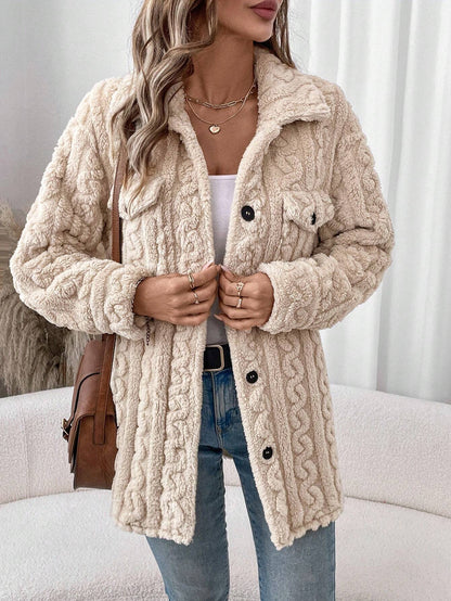 Teddyjacka med Knappdetaljer