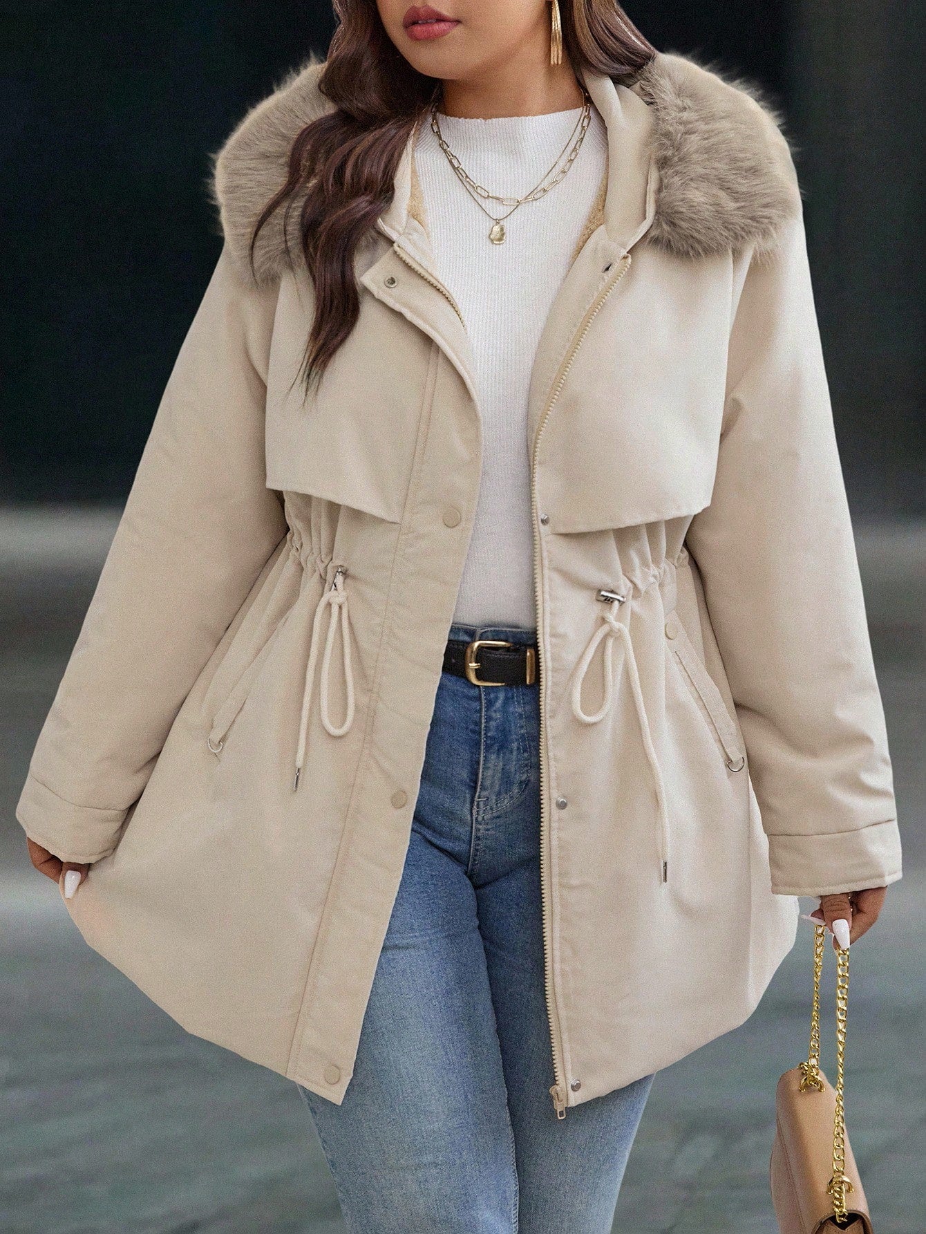 Vinterjacka med Pälsdetaljer